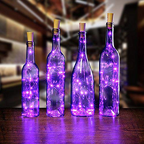 Purple Halloween Fairy Lights 66 ft 200 LED 2 Pack with Remote & Waterproof Battery Boxes