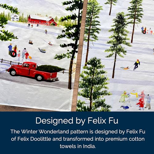 X Felix Doolittle Winter Wonderland Kitchen Towels, Set of 2 | 100%