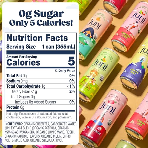 Juni Sparkling Adaptogen Drink Variety Pack - 12 Fl Oz Cans, 12-Pack