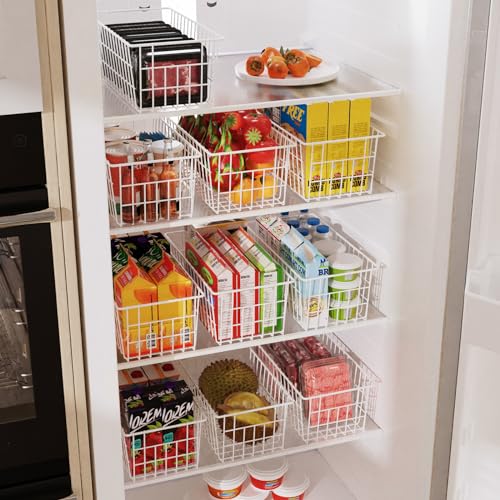 Freezer Organizer Bins for Upright & Chest Freezers - Wire Drawer Baskets, Set of 5