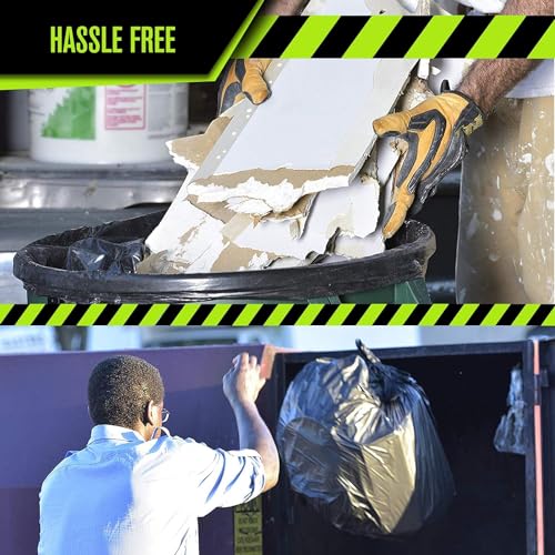 Heavy Duty 33 Gallon Trash Bags - 2 Mil Thick Contractor Garbage Liners, 100 Pack