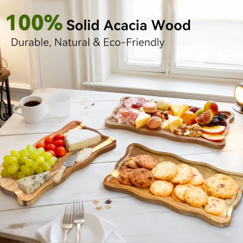 QAUUQQ Acacia Wood 3-Tier Cupcake Stand Foldable Dessert Serving Tray for Parties