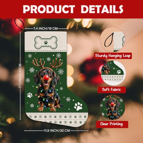 Dachshund Christmas Stockings - 17 Inch Dog Socks Decoration for Holiday Decor