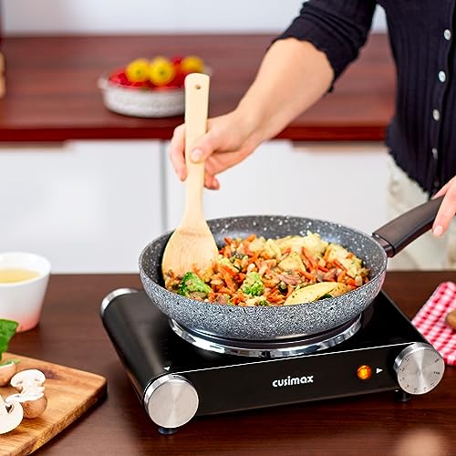 CUSIMAX Black Electric Hot Plate Stove 1500W Portable Single Burner