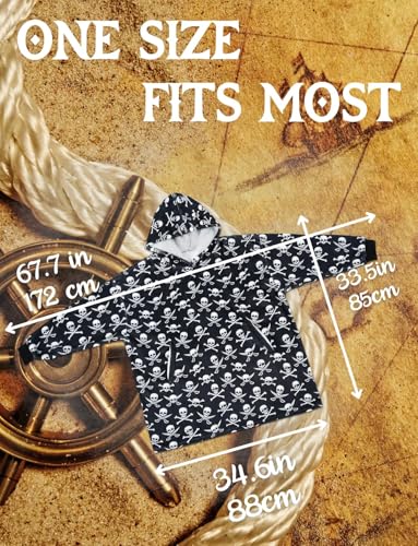 Huglanket Pirate Skull Print Oversized Hoodie Blanket for Men & Kids