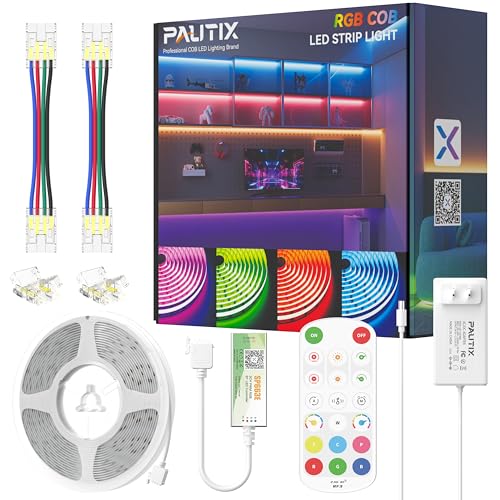 RGB LED Strip Light 32.8ft/10m with Bluetooth Control - Multicolor S-COB Flexible Tape for Bedroom & Kitchen