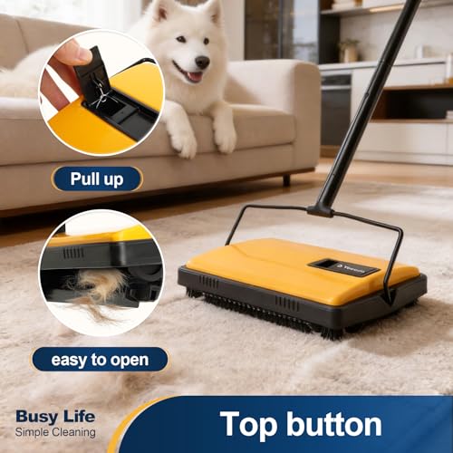 Yocada Manual Carpet Sweeper - Hand Push Household Floor Cleaner