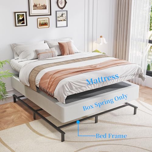 Queen Box Spring 9 Inch Heavy Duty Metal Support Frame Noise-Free Easy Assembly