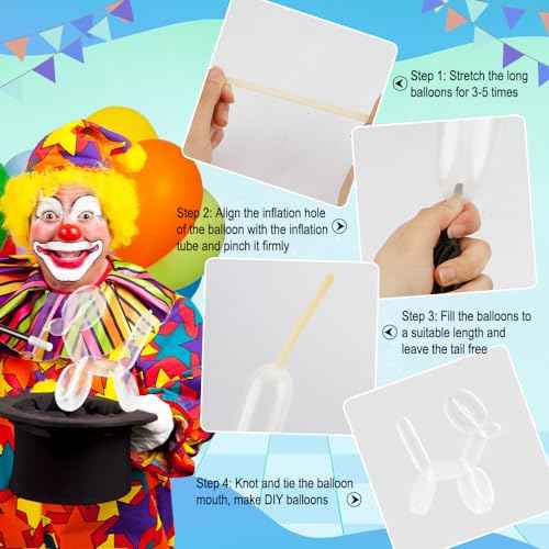 260 Balloons Clear, Long Balloons 100PCS, Animal Balloon, Modeling Transparent Long Skinny Balloon, Party Favors for Birthday Party Wedding Graduation Christmas Decoration