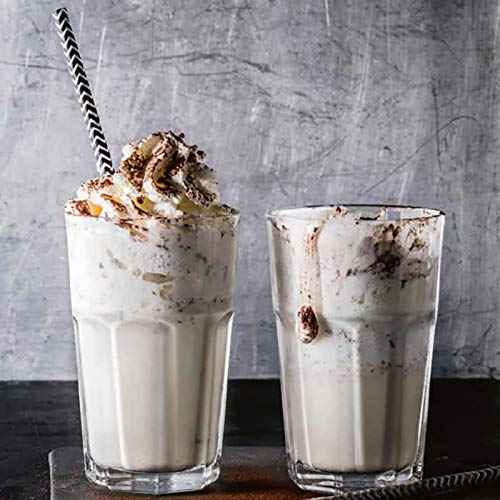 ALINK Biodegradable Black Paper Straws, 100 Stars/Dots/Stripes/Waves Drinking Straws for Halloween, Birthday, Wedding, Bridal/Baby Shower and Christmas Decorations