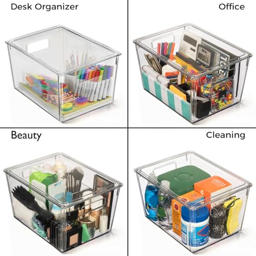Medium ClearSpace Storage Bin with Lid - 8 Pack XL Household Organizer