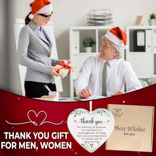 Thank You Gifts for Women, Men, Teacher Appreciation Gift Ornament, Appreciation Keychain Gift, Thank You Card for Women, Christmas Ornament Gifts for Coworker, Manager, Boss, Mentor HH864
