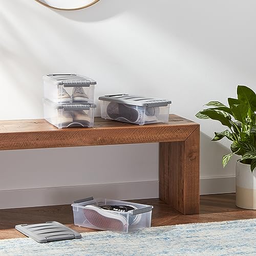 5-Quart Stackable Plastic Storage Bins with Latching Lids - Set of 10