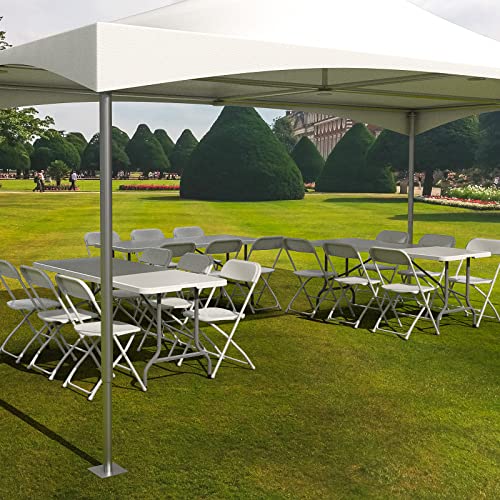 Bonnlo 6ft White Folding Table - Portable Collapsible Plastic Indoor Outdoor Use