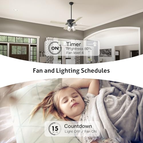 TREATLIFE Wi-Fi Smart Ceiling Fan & Dimmer Light Switch, Alexa & Google Compatible