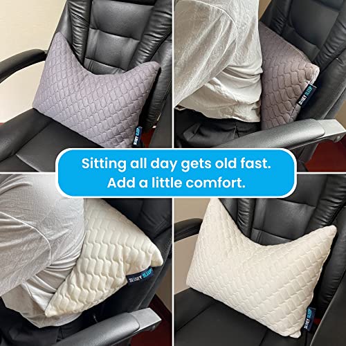 Sidney Sleep Travel Mini Neck & Knee Pillow - Grey, Adjustable Loft, Washable, Includes Backpack