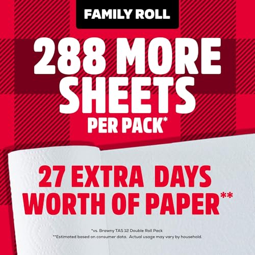 Brawny Tear-A-Square 3-Ply Paper Towels Family Pack, 12 XL Rolls (100 Sheets Each)