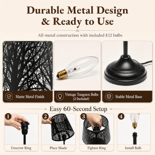 Touch Table Lamp with Tree Shadow Projection - 3-Level Dimmable, Touch Control