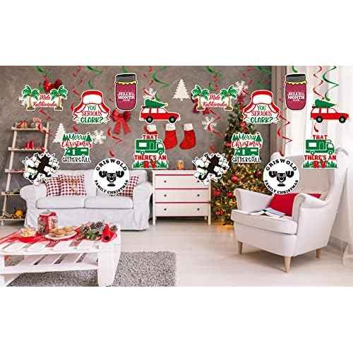 Christmas Vacation Hanging Swirls Party Decorations,National Christmas Vacation Decorations,Christmas Party Decoration,Christmas Vacation Party Supplies,Christmas Holiday Vacation Birthday Party Decor