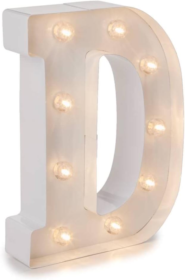 Silver Metal Marquee Letter J - 9.87” Tall Galvanized Decor for Events & Home