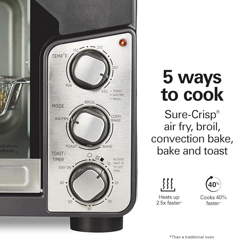 Hamilton Beach XL Toaster Oven with Air Fryer, 6-Slice Capacity, Black Stainless