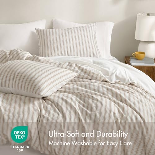 Madison Park Linen Cotton Rayon Duvet Cover Set - King, Tan