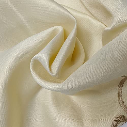 MULBESS Beige Round 68" Lace Tablecloth - Wrinkle-Free, Stain-Resistant Poly Fabric