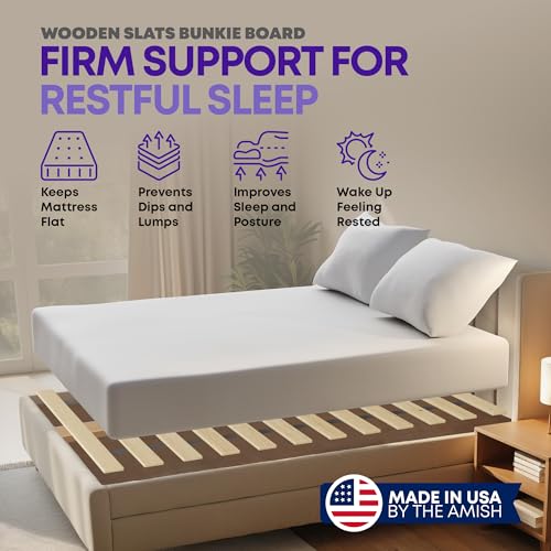 Greaton Extra Heavy Duty Queen Wooden Bunkie Board Bed Slats 78x60.5 Beige