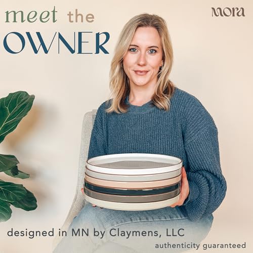 MORA Assorted Neutrals Ceramic Dinner Plates Set of 6 - 10.5 Inch, Microwave & Dishwasher Safe