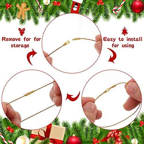 Shappy 400 Piece Christmas Ornaments Hanger Rope Set - Gold Hanging Ropes with Fasteners for Christmas Party Decorations