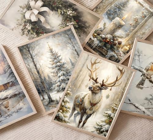 6Pcs Winter Snow Scene Canvas Wall Art Set 12x16in Unframed – Brand Bexzeak