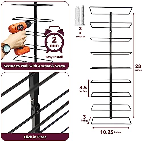 Sorbus Wall Mounted Wine Rack - Metal Bottle Holder, 9 Bottles, 1 Pack, Space-Saving Design