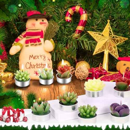 AIXIANG 6 Styles Succulent Tealight Candles Gifts for Home Decor,Mothers' Day, Halloween, Thanksgiving, Christmas