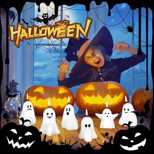 6PCS Novelty Candles, Halloween Ghost Candles, Christmas Gifts for Birthday Party, Home Decoration