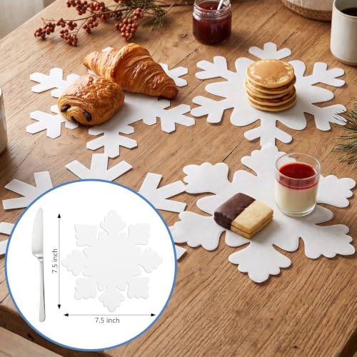 Tenceur 150Pcs White Snowflake Parchment Paper Sheets for Cheese
