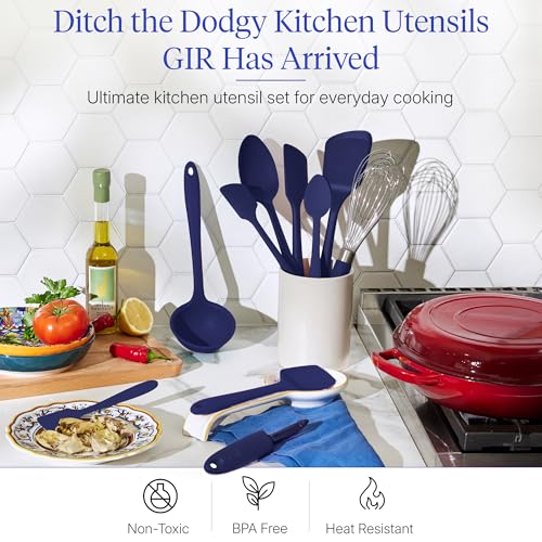 Navy 10-Piece Silicone Kitchen Utensil Set - Heat-Resistant & Durable