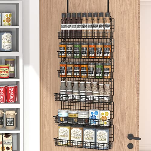 JKsmart Black 6-Tier Wall & Over-the-Door Spice Rack Organizer - Two Sizes