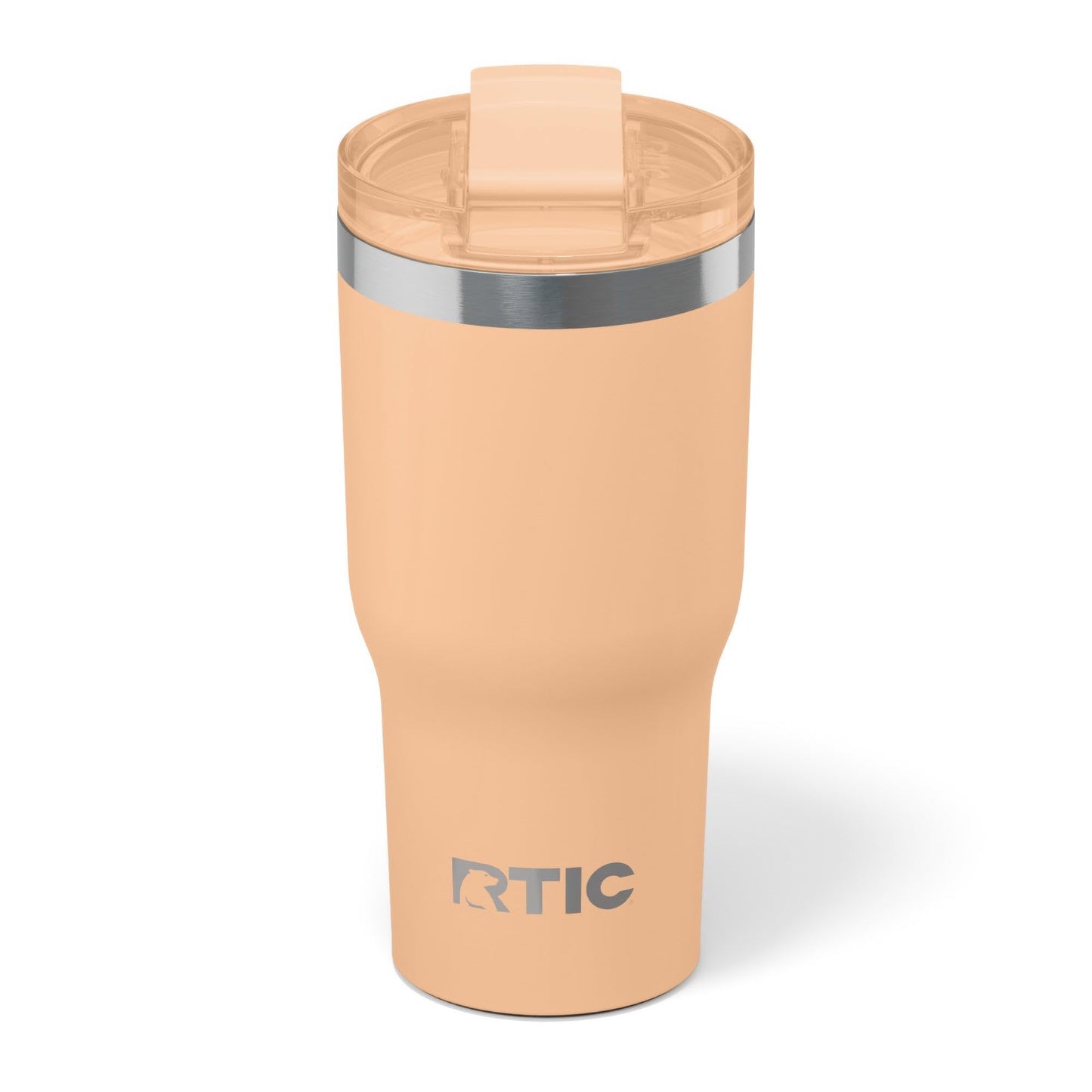 RTIC 20oz Essential Tumbler with Lid, Ceramic Lined, Insulated, Stainless Steel, Metal, Double Wall Vacuum-Insulation, Travel Cup for Iced Coffee, Tea, Hot and Cold Drink, Peach Tea