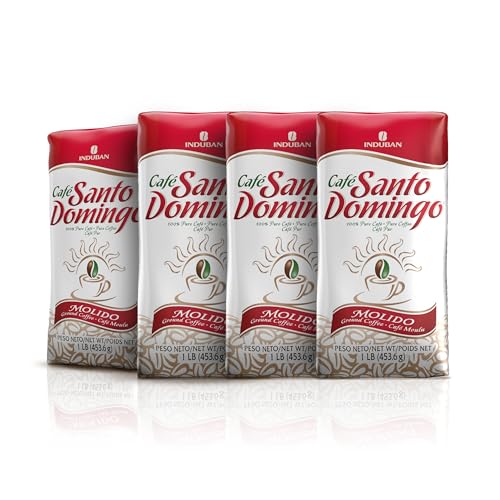 Café Santo Domingo Ground Coffee Medium Roast 16 oz Pack of 4 - Dominican Coffee