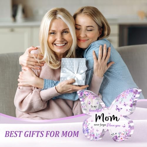 Gifts for Mom, Mom Birthday Gifts, Unique Purple Butterfly Acrylic
