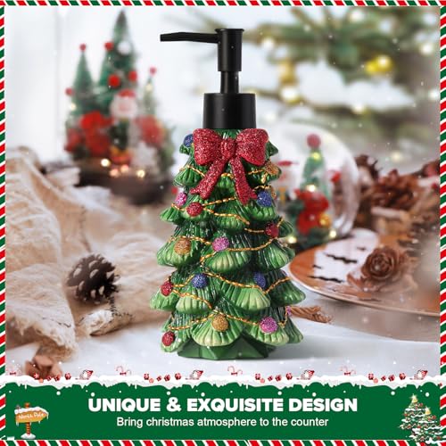 Walkinstin Christmas Tree Hand Soap Dispenser 10.7 fl oz - Resin Holiday Kitchen & Bath Decor