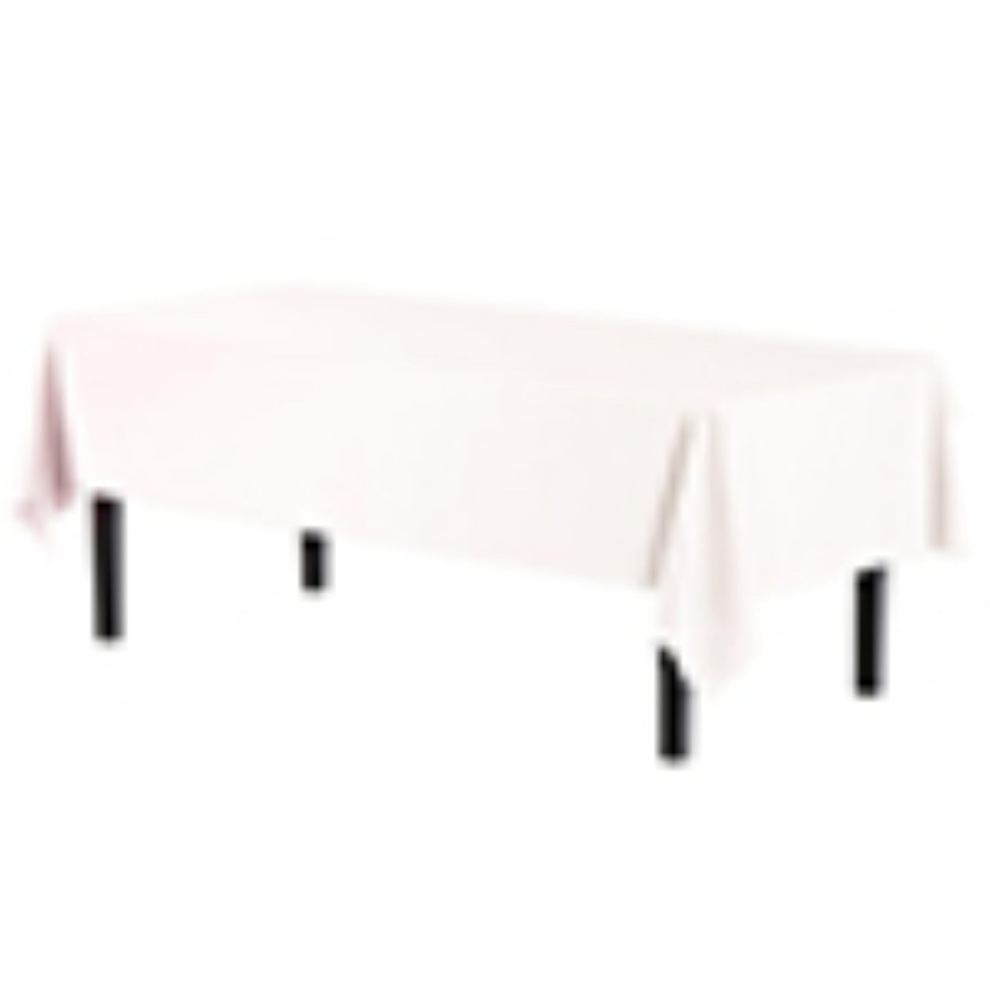 Exquisite 12-Pack Plastic Tablecloth 54x108 Rectangle Value Pack Plastic Table Cover - White