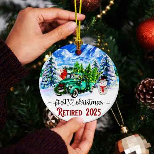 JUNQIU Retirement Ornament 2025, Best Retirement Gift for Woman Or Men - Retired Gifts for Women Mom Nurses Teacher, Retirements Decorations - First Christmas Retired Ornament 2025
