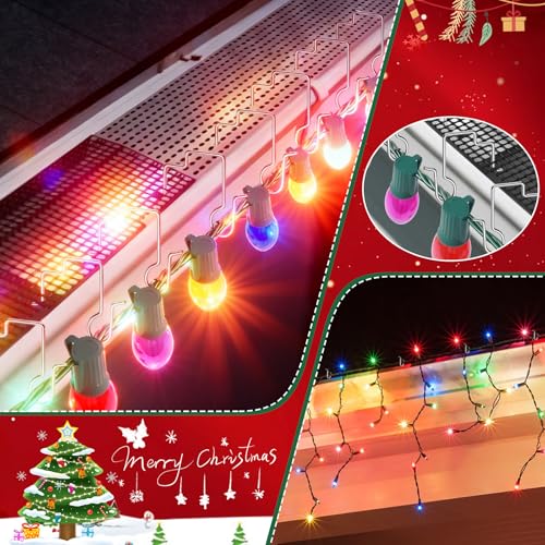 MJZ 100PCS Gutter Clips for Christmas Lights - Reusable, Rustproof & Heavy-Duty