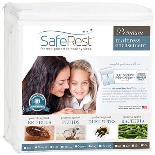 Queen Zippered Mattress Protector 9-12 Inch Waterproof Encasement - Breathable & Noiseless