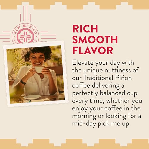 New Mexico Piñon Coffee - Traditional Whole Bean Flavored Coffee (32 oz) - Natural Southwestern Nutty Arabica