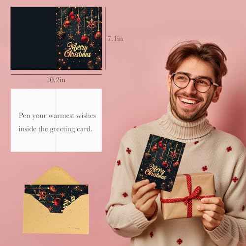 24Pack Christmas Greeting Cards with Envelopes & Stickers, Merry Christmas Cards Bulk, 5x7in Assorted Holiday Cards, Holiday Party Favors for Loved Ones, Friends and Family, 6 Designs - C
