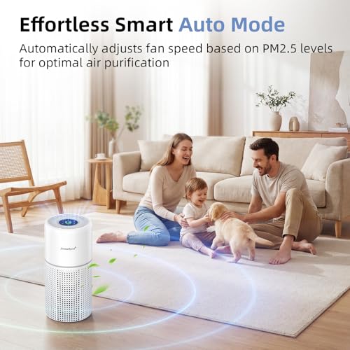 AromaRoom True HEPA Air Purifier for Large Rooms - Grey White