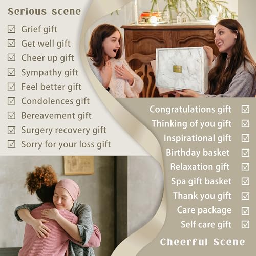 AHAGIFTREE White Care Package Gift Basket for Women - Get Well, Sympathy & Birthday