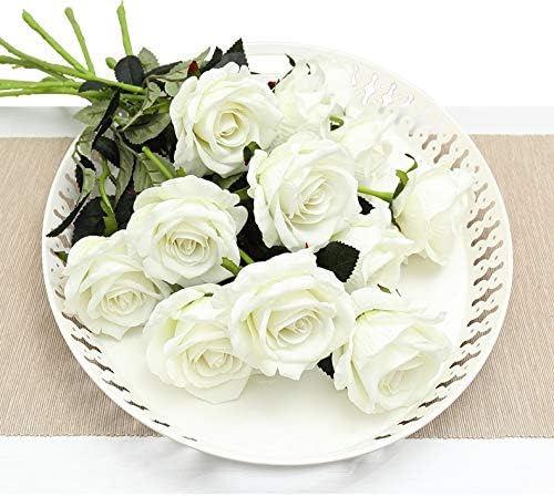 Real Touch Mini PU Tulips Bouquet - Premium Artificial Flowers for Wedding, Home & Event Decor (Set of 30, Cream White)